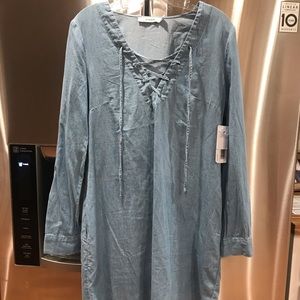 Just Fab Denim Lace-up Dress